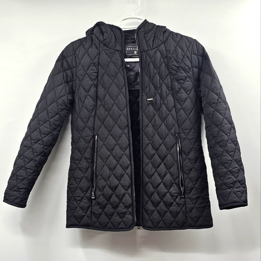 Bernardo Black Puffer Jacket with Quilted Design